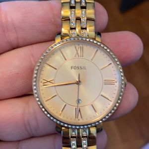Ladies gold fossil watch
